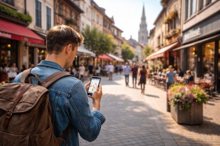 rue-bourg-en-bresse-personne-smartphone