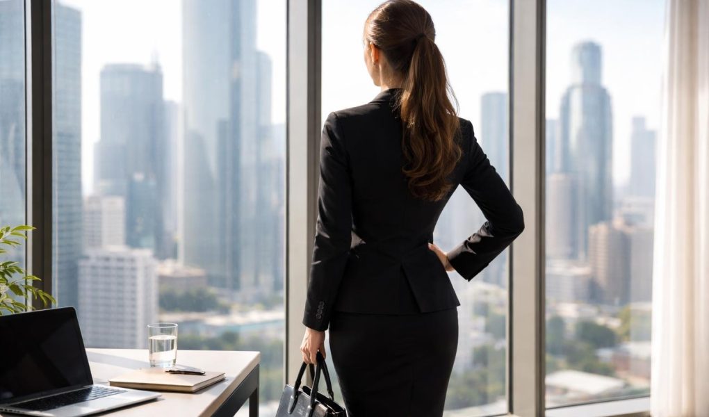 femme-affaires-fenetre-gratte-ciel