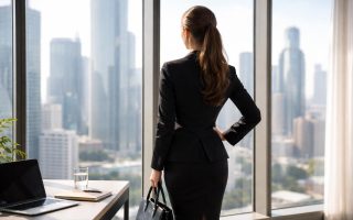 femme-affaires-fenetre-gratte-ciel