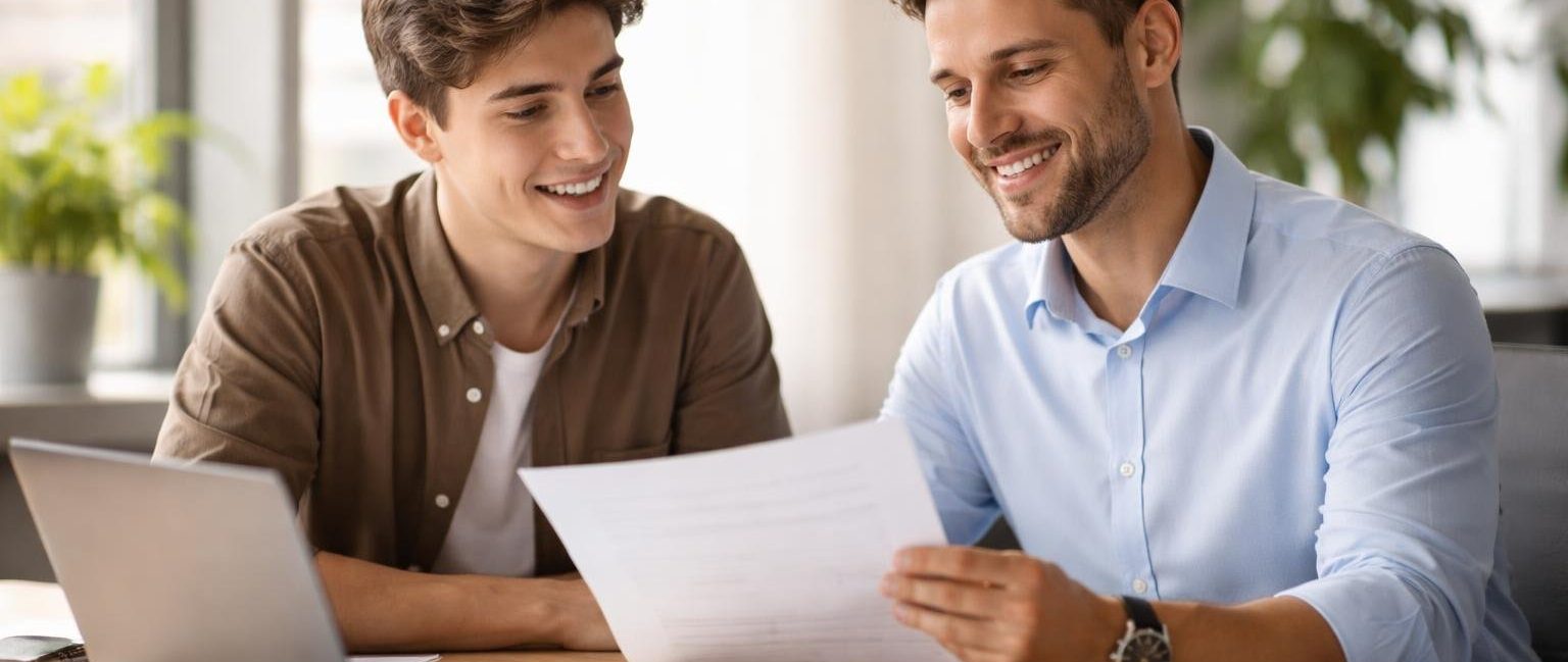 bureau-moderne-tuteur-stagiaire-discussion