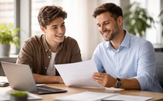 bureau-moderne-tuteur-stagiaire-discussion