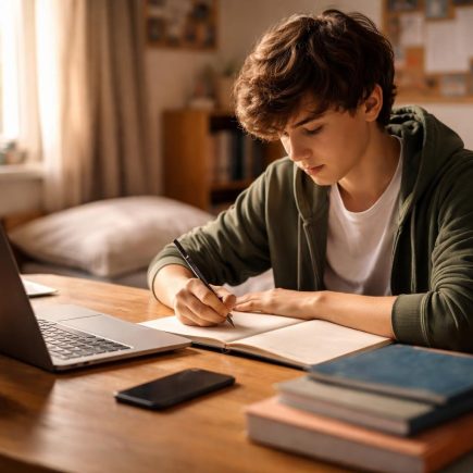 adolescent-table-carnet-chambre-lumiere