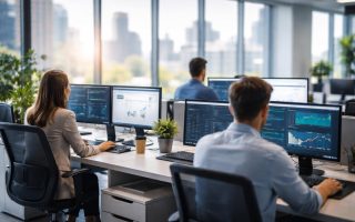 bureau-moderne-ecrans-vue-urbaine