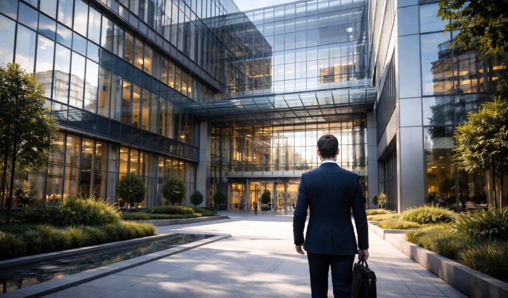 batiment-moderne-vitres-personne-пremier-plan