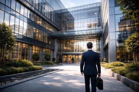 batiment-moderne-vitres-personne-пremier-plan