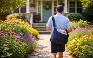 facteur-courrier-maison-fleurs-ensoleille