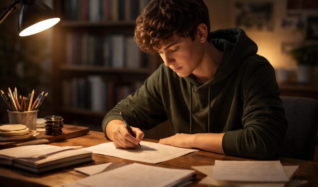 adolescent-bureau-lettre-bibliotheque